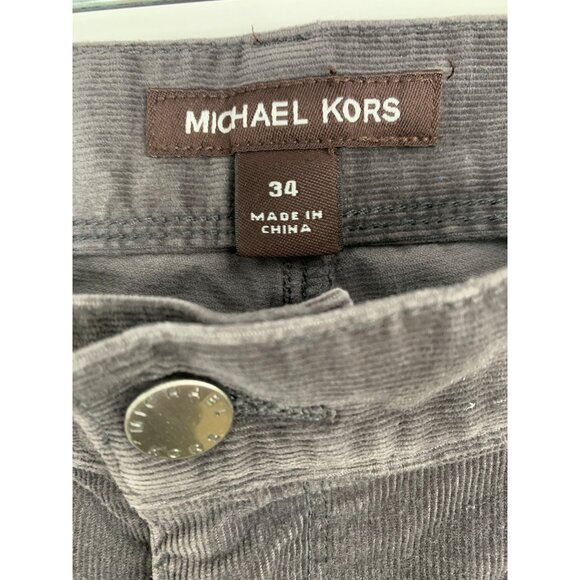 Michael Kors Mens Gray Parker Corduroy Pants Size 34  EUC Stretch RW10332 - Picture 7 of 8